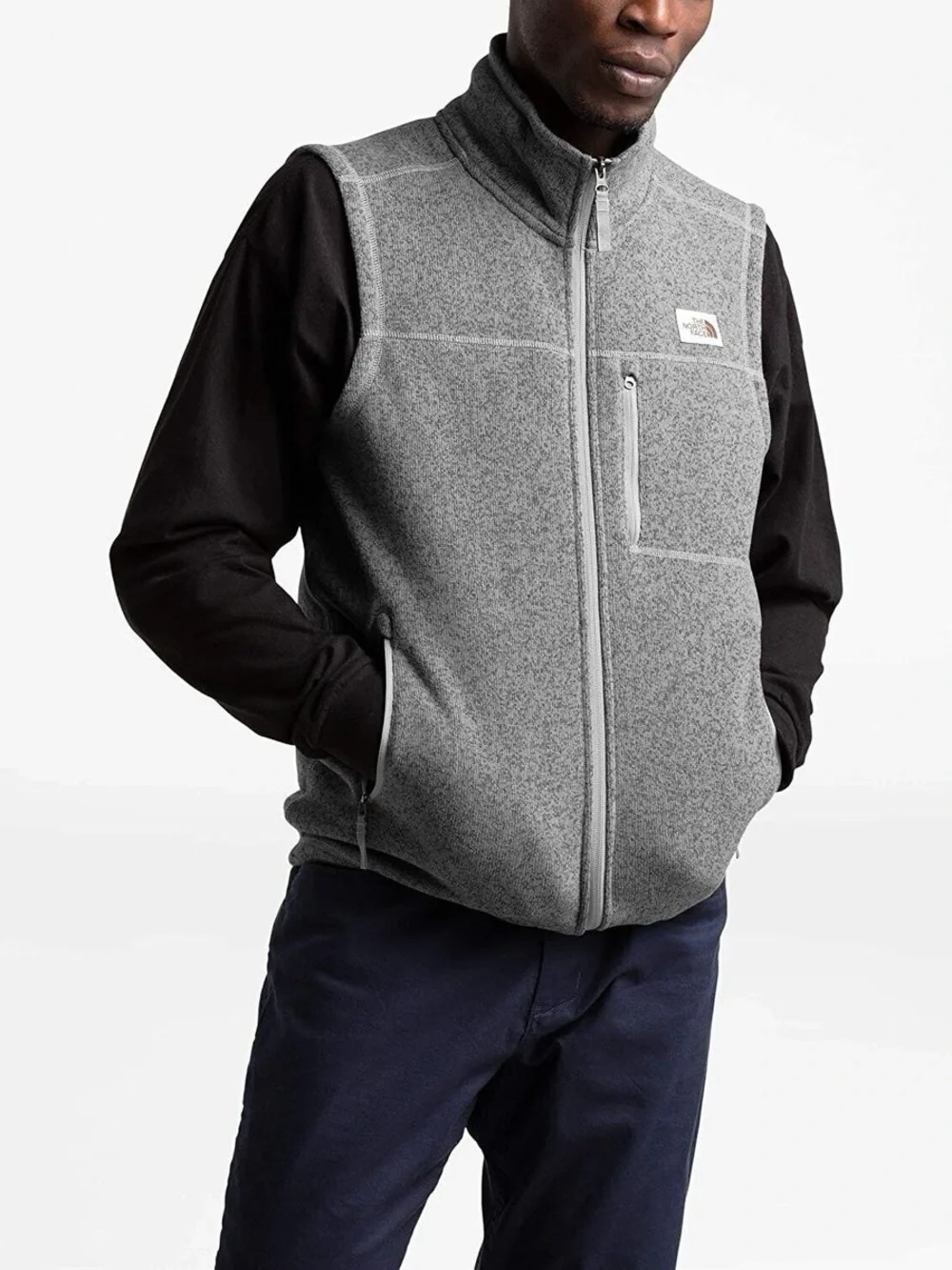 The North Face Men's Heather Gray Fleece Vest
